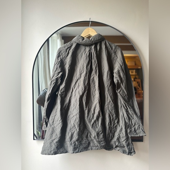EILEEN FISCHER | rumpled organic cotton coat | size small - Picture 3 of 6